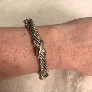 Silver and gold toned cuff bracelet